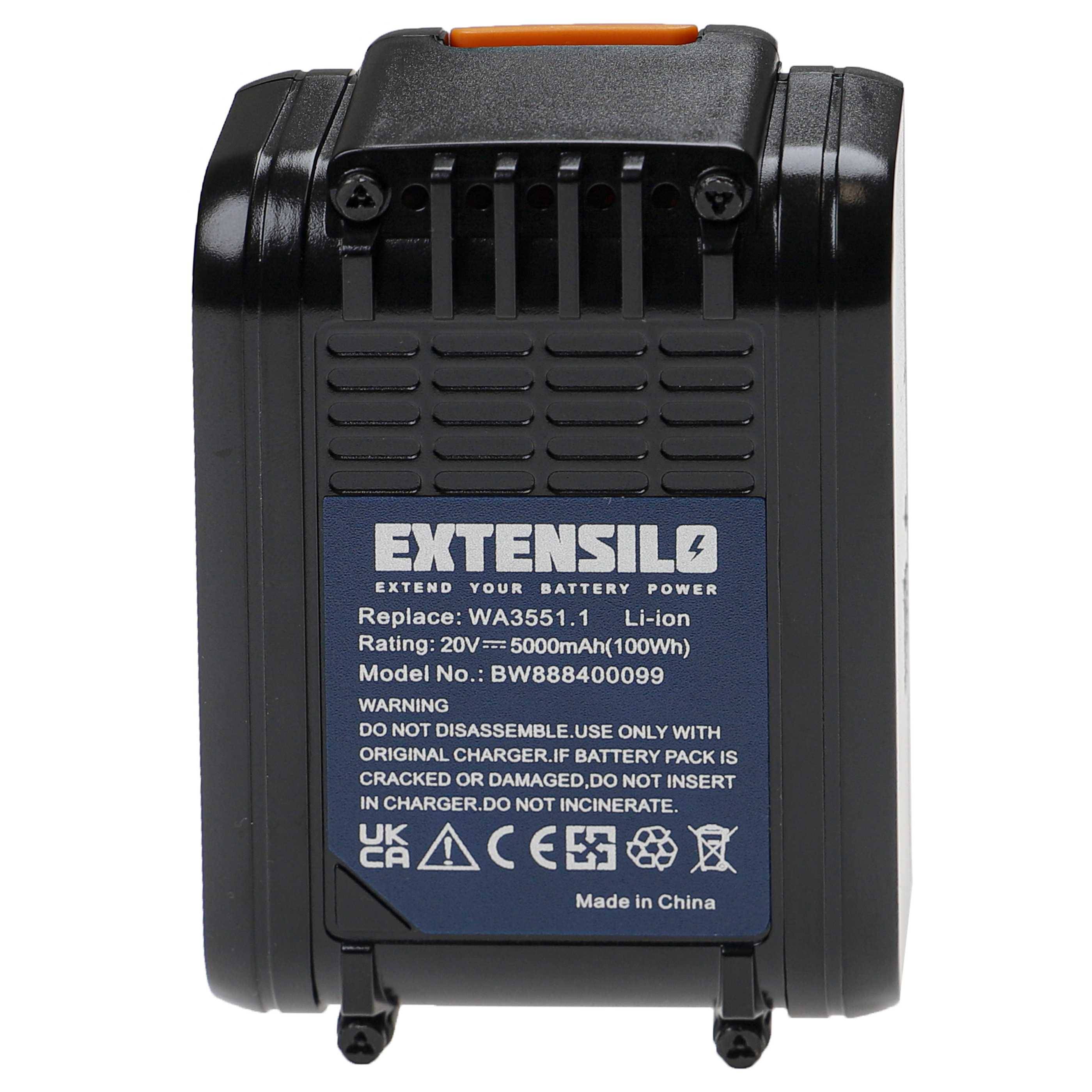 EXTENSILO 2x Akku kompatibel mit Rockwell RK2800K2 | RK2800K, RK2701K, RK2800, RK1809K2, RK1808K2 Werkzeug (5000 mAh-1