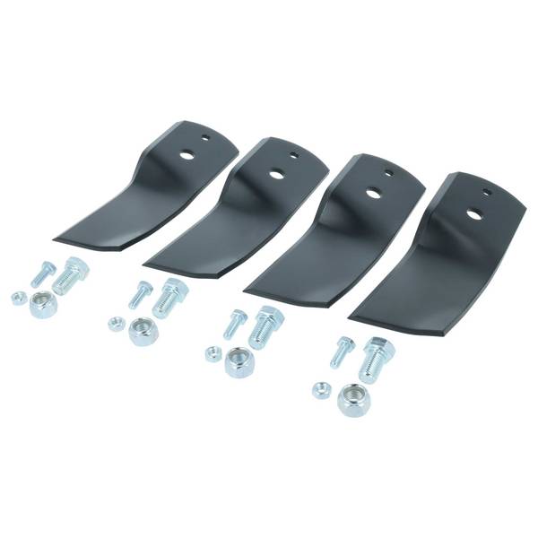 vhbw 4x Ersatz-Messer kompatibel mit Stiga Park 95 Combi | 105 Combi Rasenmäher - Ersatzklinge Schwarz, Stahl