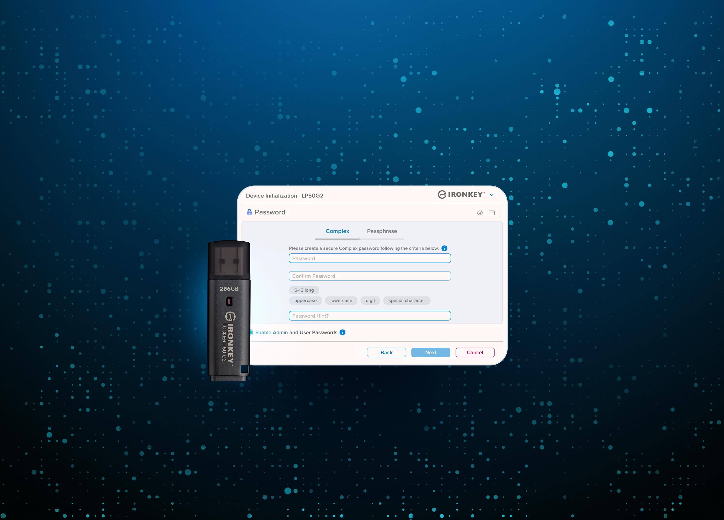 KINGSTON 256GB IronKey Locker Plus 50 G2 Eingabe / Ausgabe USB-Stick-1
