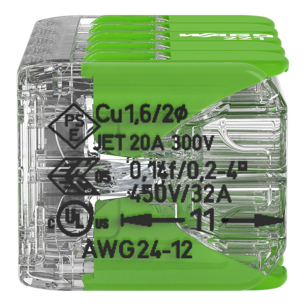 WAGO - Serie 221 - 10*4mm 15 Stueck Green Range-1