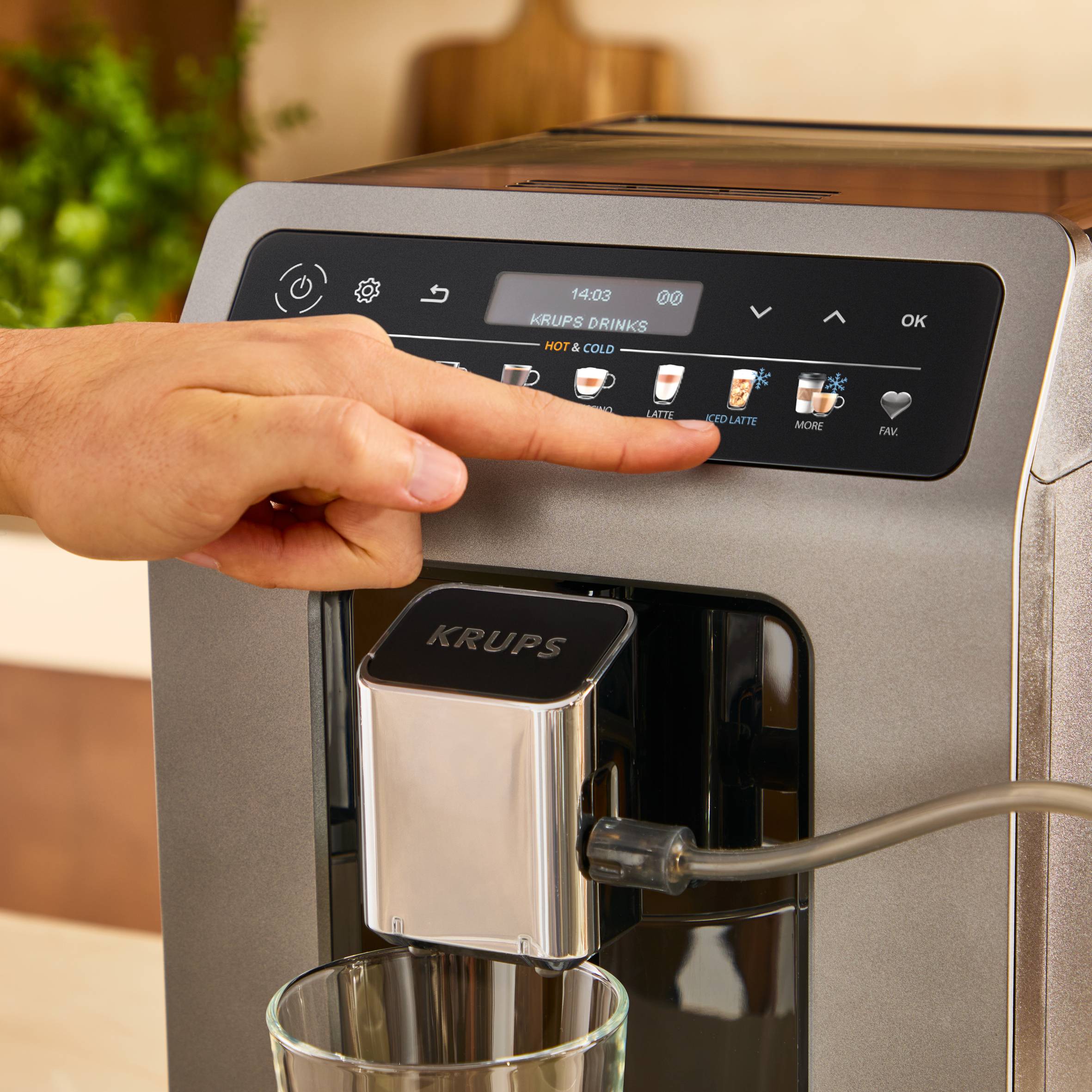 Krups Evidence Hot & Cold EA898GF0, Espressomaschine, 2,5 l, Kaffeebohnen, Eingebautes Mahlwerk, 1450 W, Schwarz, Grau-2