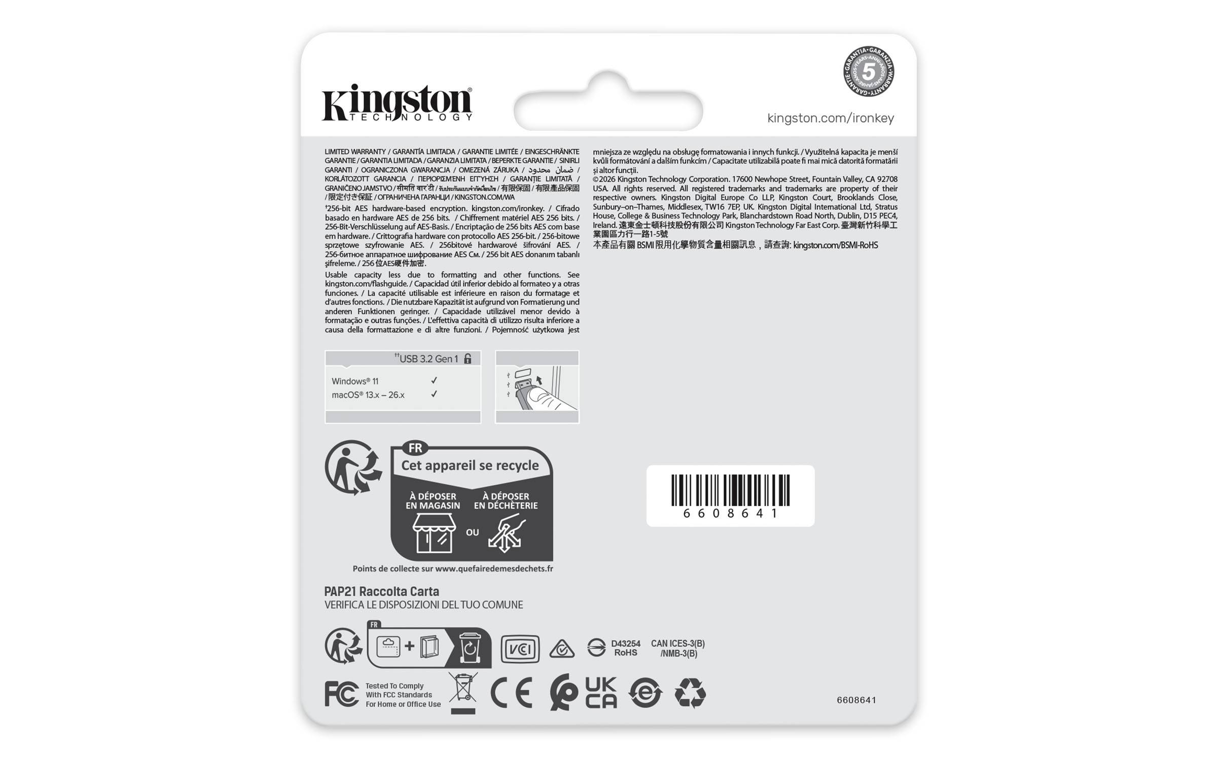 KINGSTON 256GB IronKey Locker Plus 50 G2 Eingabe / Ausgabe USB-Stick-4