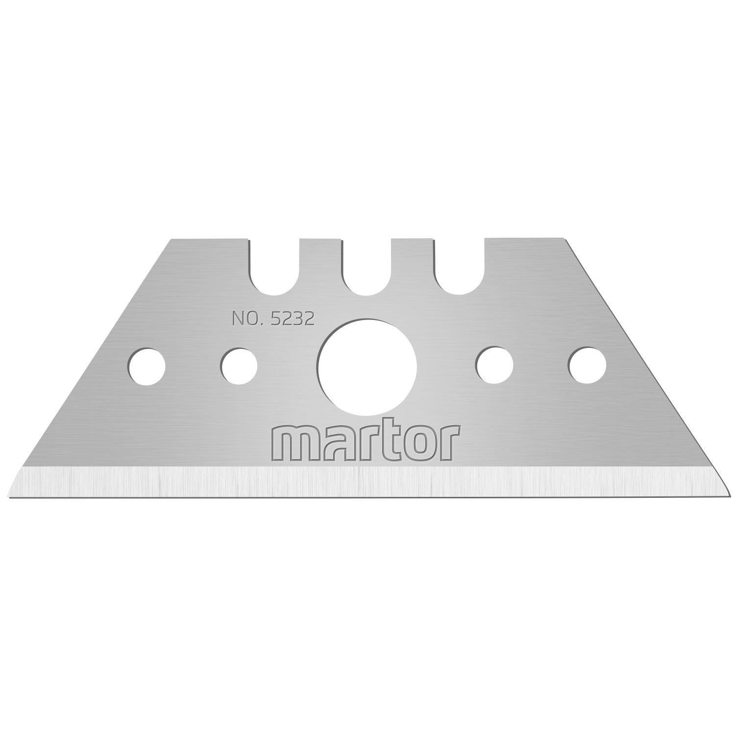 MARTOR Trapezklinge Nr. 5232, VPE 10 Stück für Sicherheitsmesser SECUNORM MIZAR Artikel 231438, Klinge 19,0mm x 0,63mm-0