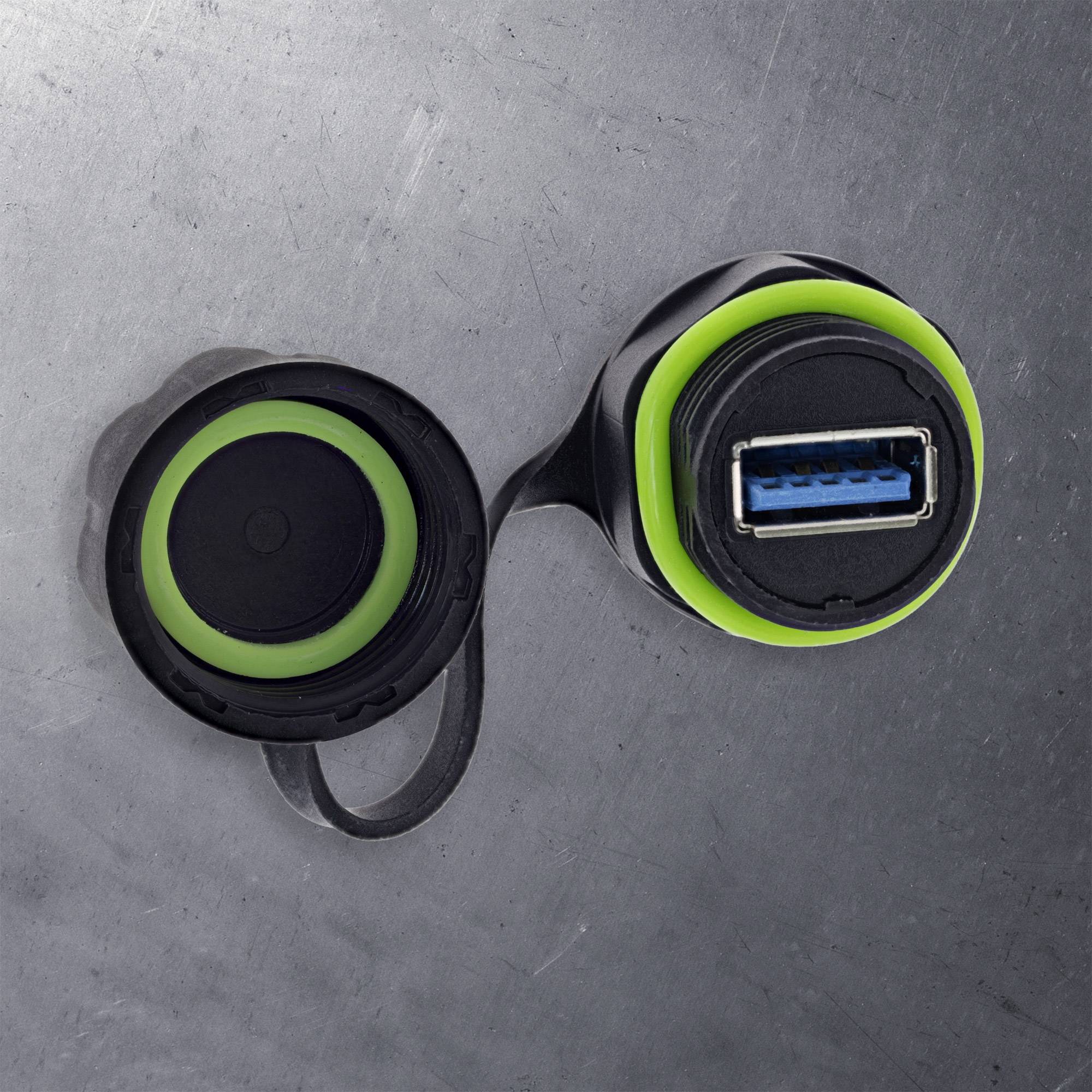 InLine® USB-A-Kabelkupplung, mini, IP68, geschirmt, 2x USB-A Buchse Adapter / Konverter IP68-2