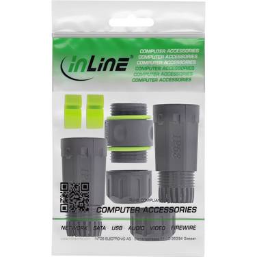 InLine USB-C-Kabelkupplung IP68 2x USB-C Buchse geschirmt M20 (69927L)