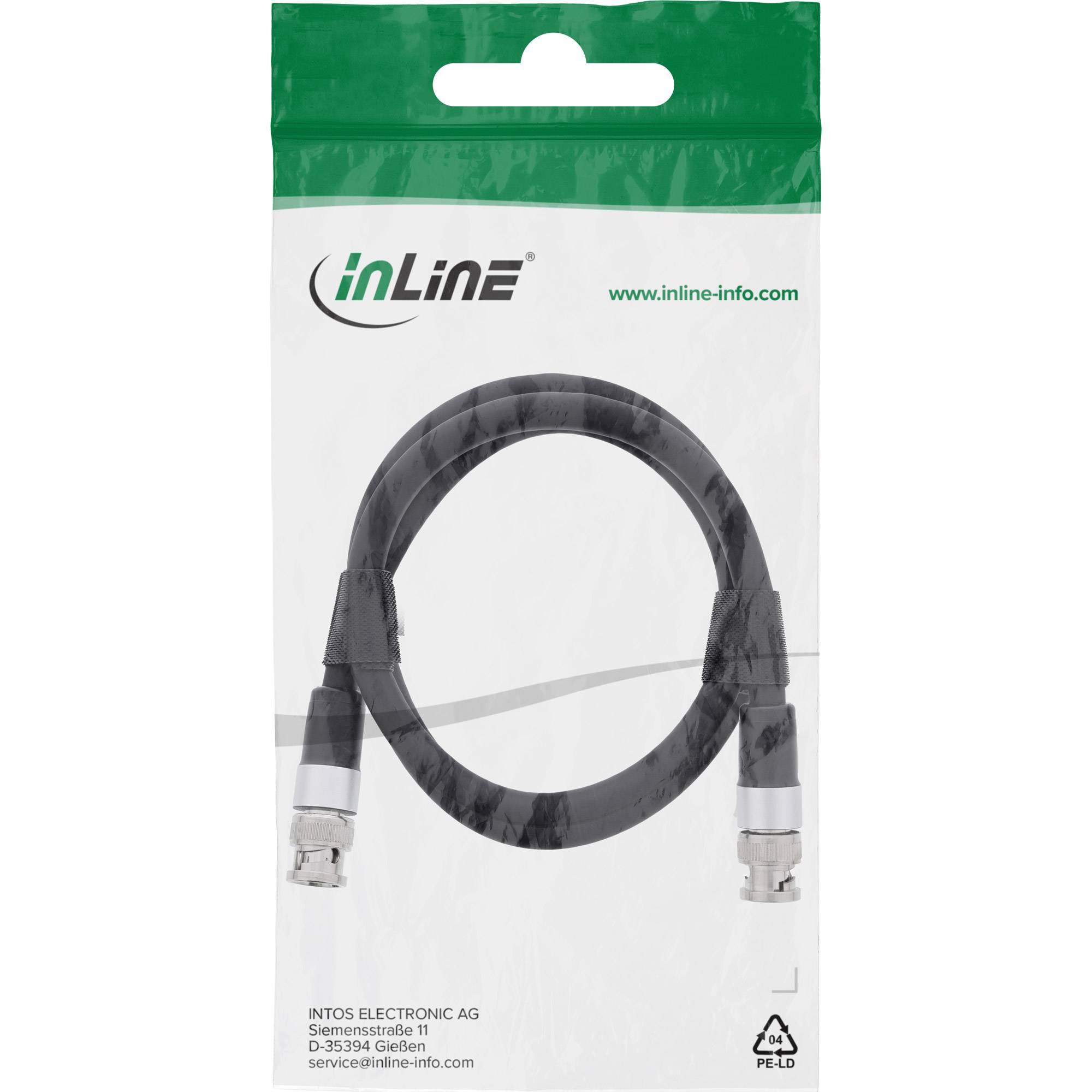 InLine® BNC Videokabel, 12G-SDI, 4K60Hz, 75 Ohm, 2m Kabel Audio- / Videokabel diverse BNC & VGA-1