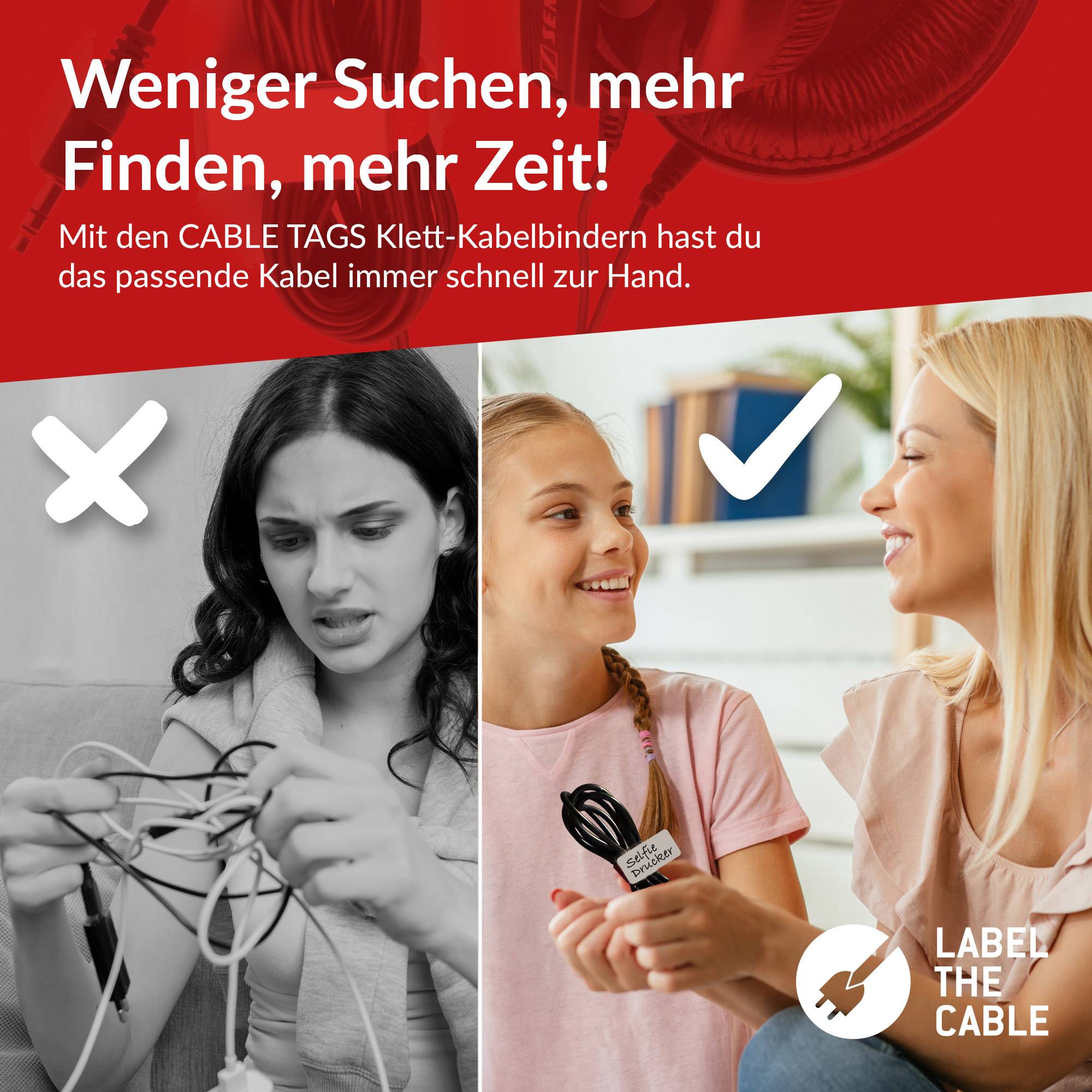 Label-The-Cable LTC CABLE TAGS, Klett Kabelfahnen beschriftbar 10er Set weiß-1