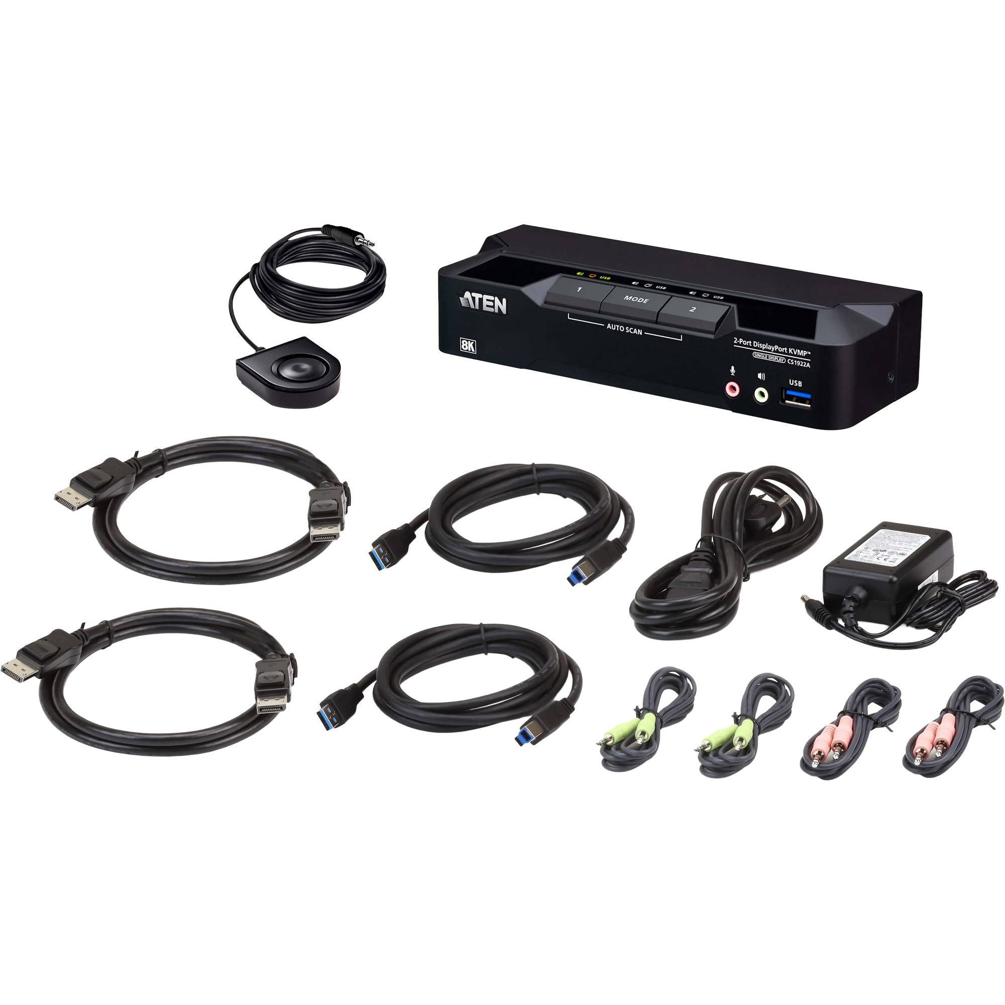 ATEN CS1922A KVMP-Switch 2-fach, DisplayPort, USB 3.0, 8K-3