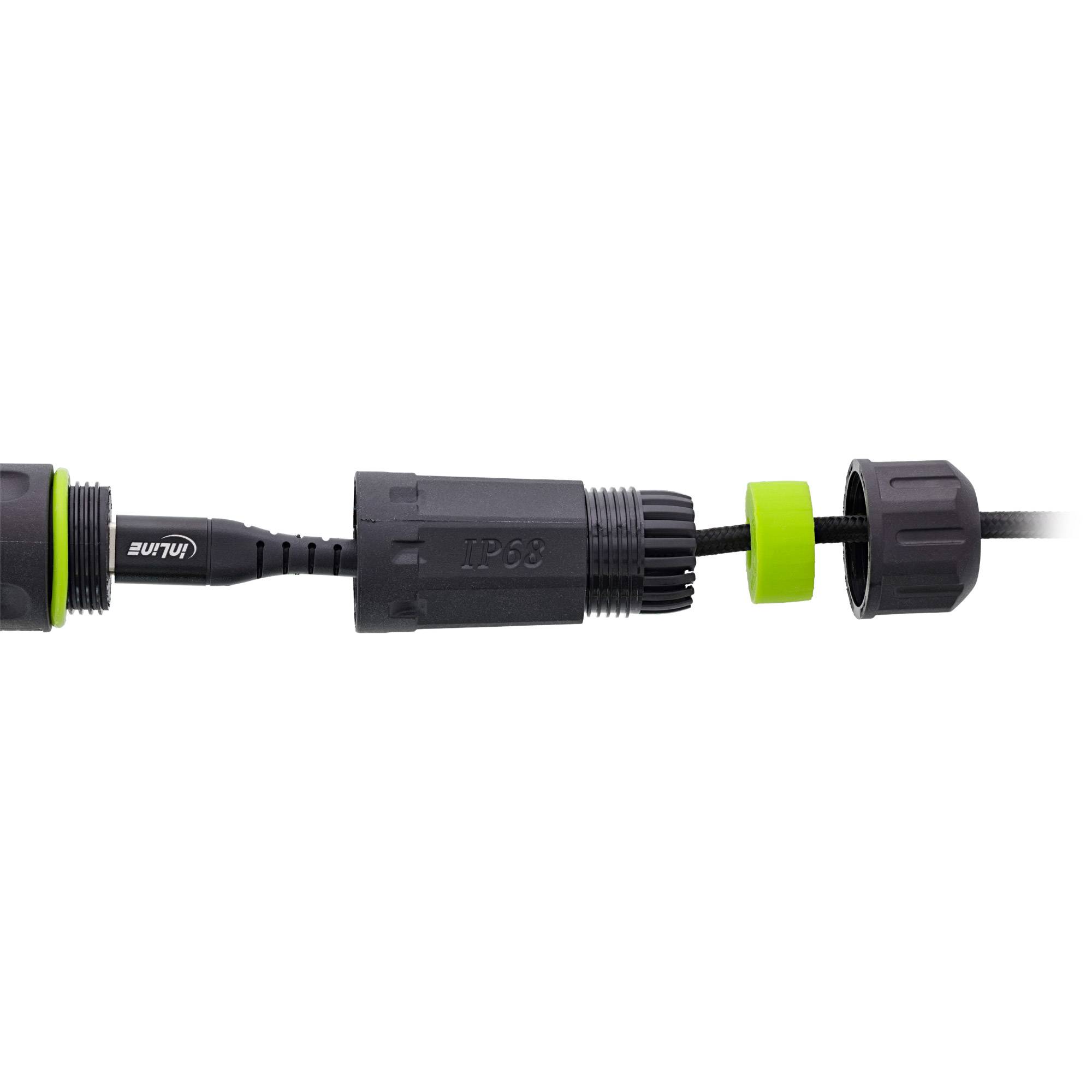 InLine® USB-C-Kabelkupplung, kurz, IP68, 2x USB-C Buchse, geschirmt Adapter / Konverter IP68-3