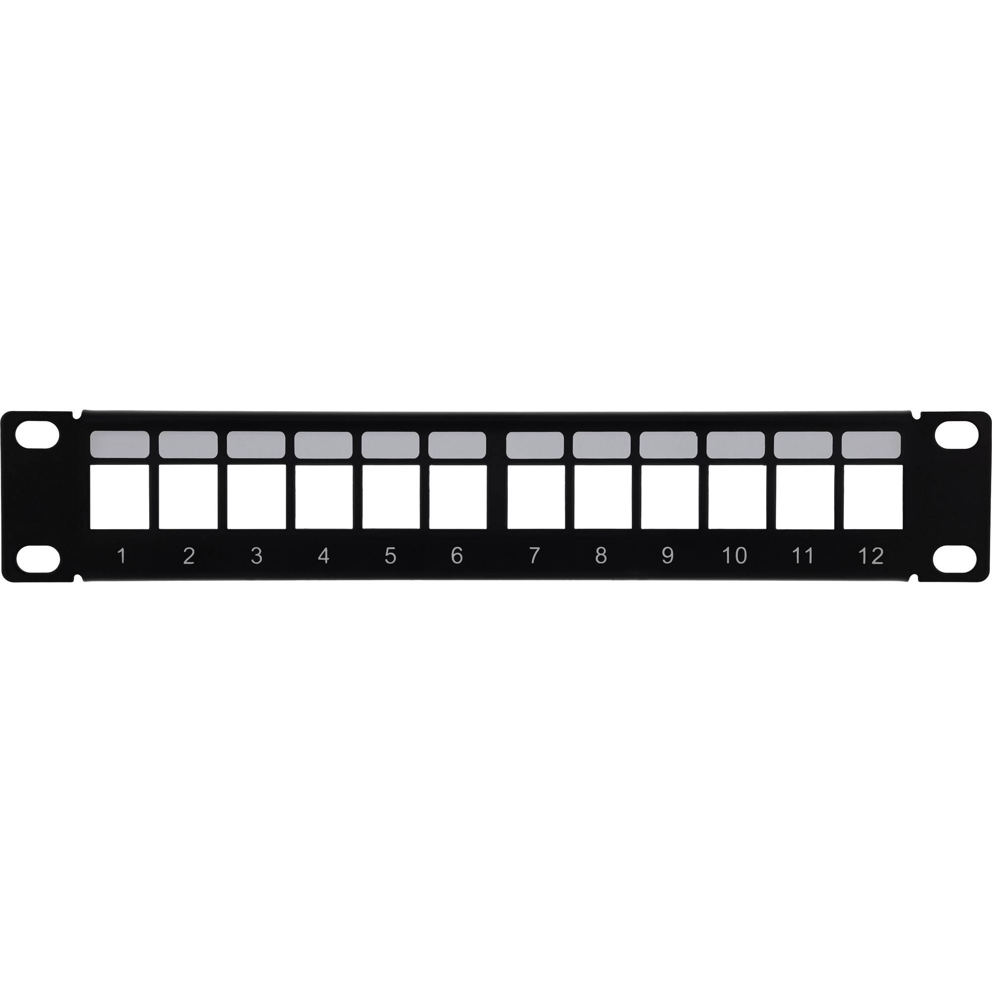 InLine® 10" Leerpanel 12-fach, für Keystone Module, 1HE, schwarz-2