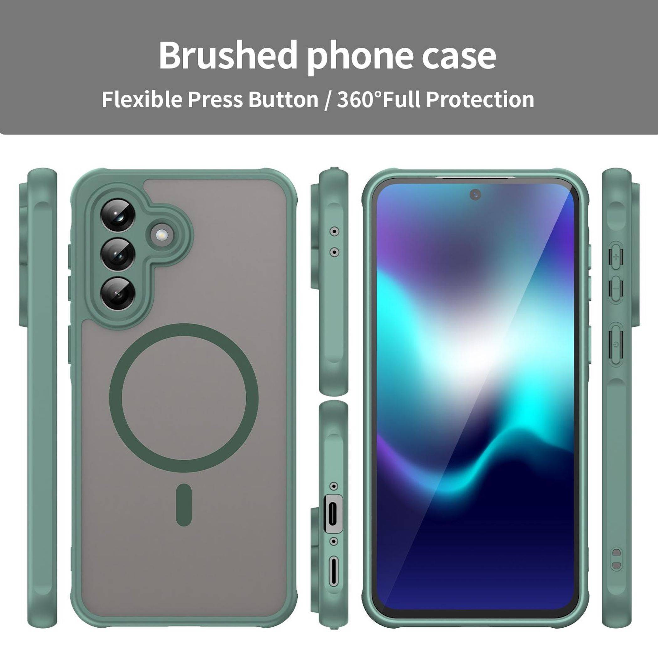 MagSafe Handyhülle für Samsung Galaxy A37 5G TPU Hybrid Kameraschutz Grün-1