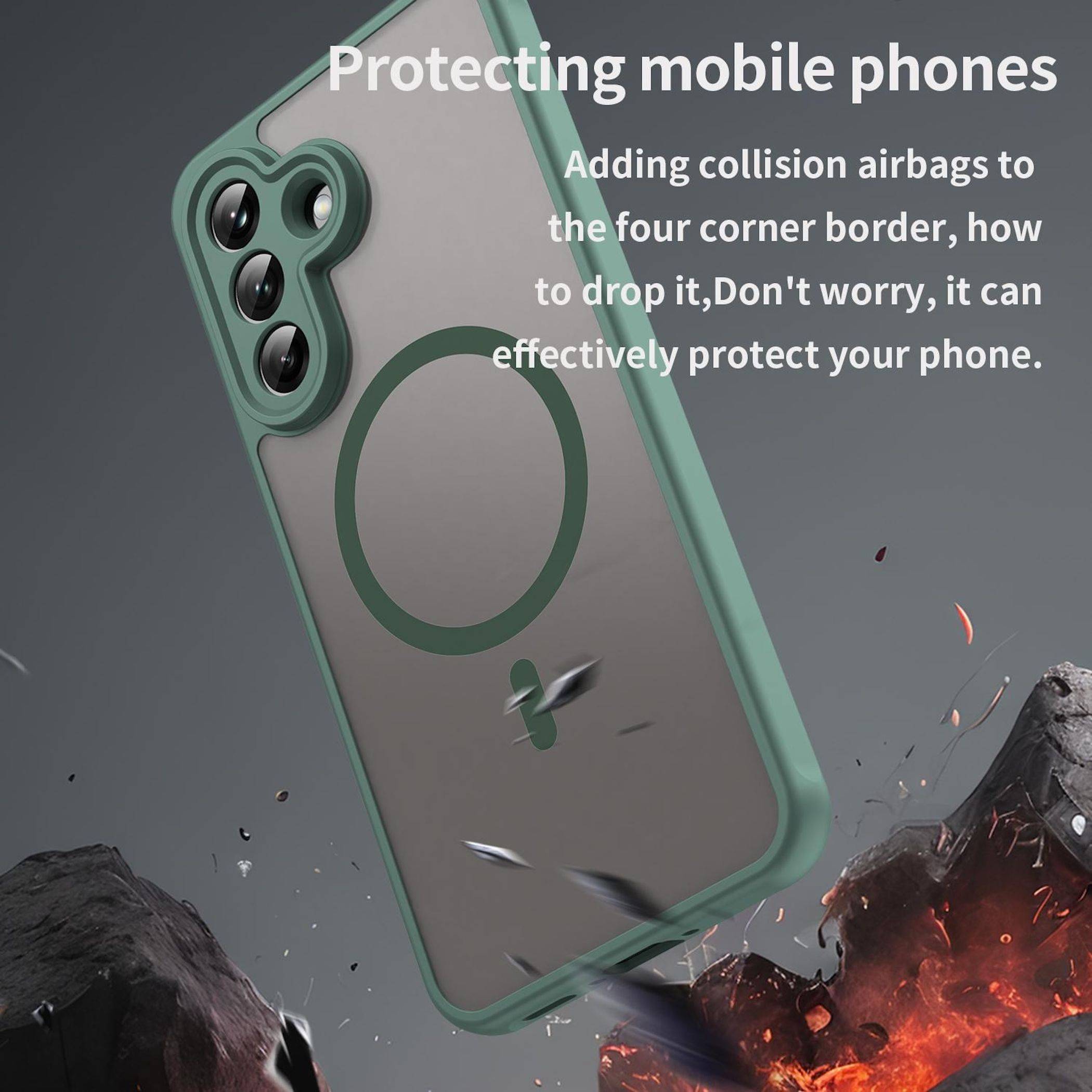 MagSafe Handyhülle für Samsung Galaxy A37 5G TPU Hybrid Kameraschutz Grün-3