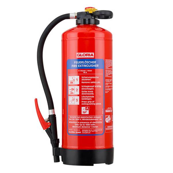 GLORIA Wasser-Feuerlöscher WH 9 PRO, Brandklasse A, Inhalt: 9 kg