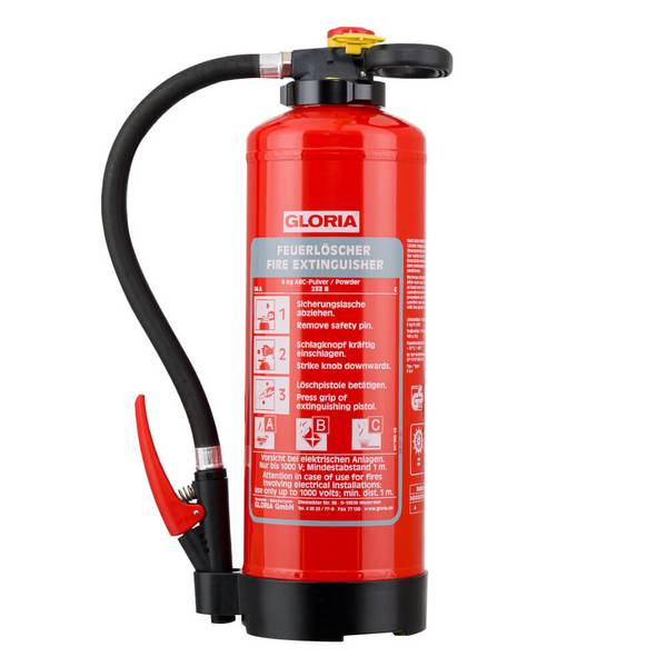 GLORIA Pulver-Feuerlöscher P 6 PRO, Brandklasse A+B+C, Inhalt: 6 kg