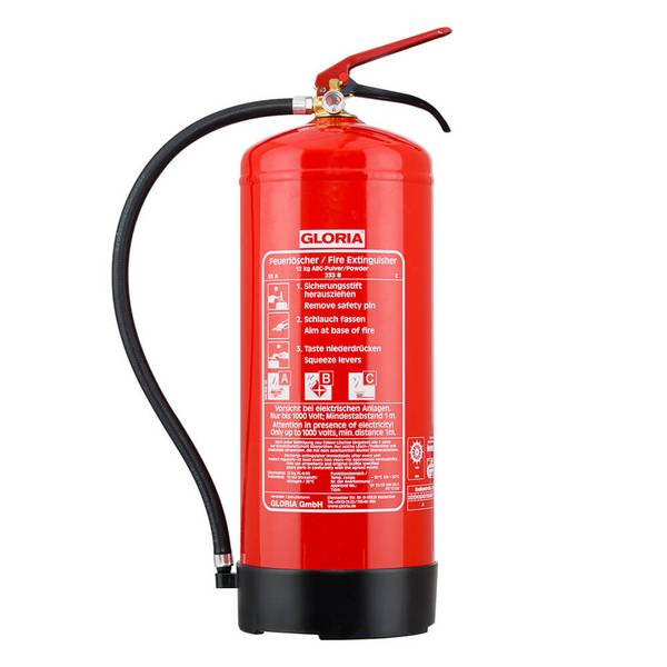 GLORIA Pulver-Dauerdruckfeuerlöscher PD 12 GA, Brandklasse A+B+C, Inhalt: 12 kg