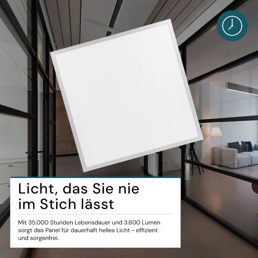 LUXULA LED Panel 62x62 cm 36W 3600lm 6000K Kaltweiß Büro- Deckenleuchte Backlit Einbauleuchte für Rasterdecken-3