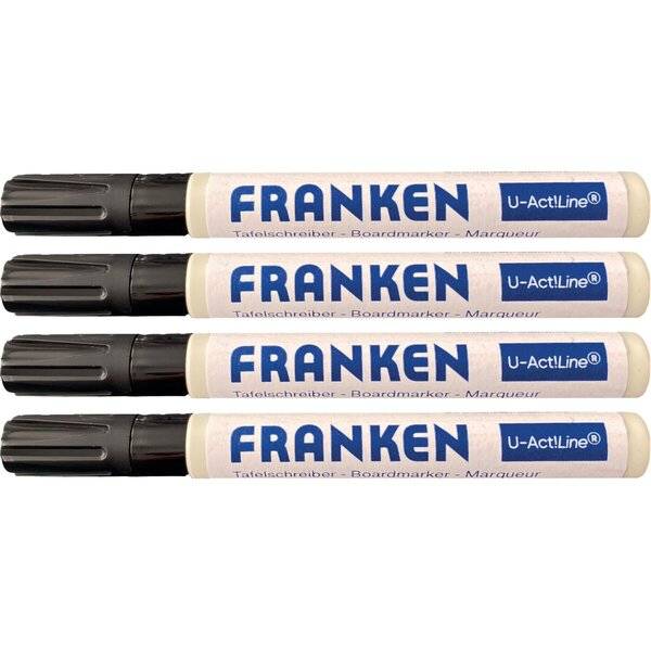 Whiteboardmarker U-Act! Rundspitze 3mm schwarz 4 Stück-1