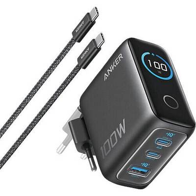 Anker 100W 3-Port Ladegerät mit USB-C Kabel, Schwarz B121BGZ1-0