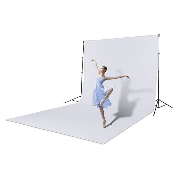 hama 00021161 Fotostudio-Hintergrund, Stoff, Polytex, Non-Wrinkle, 2,94 x 6 m, Weiß