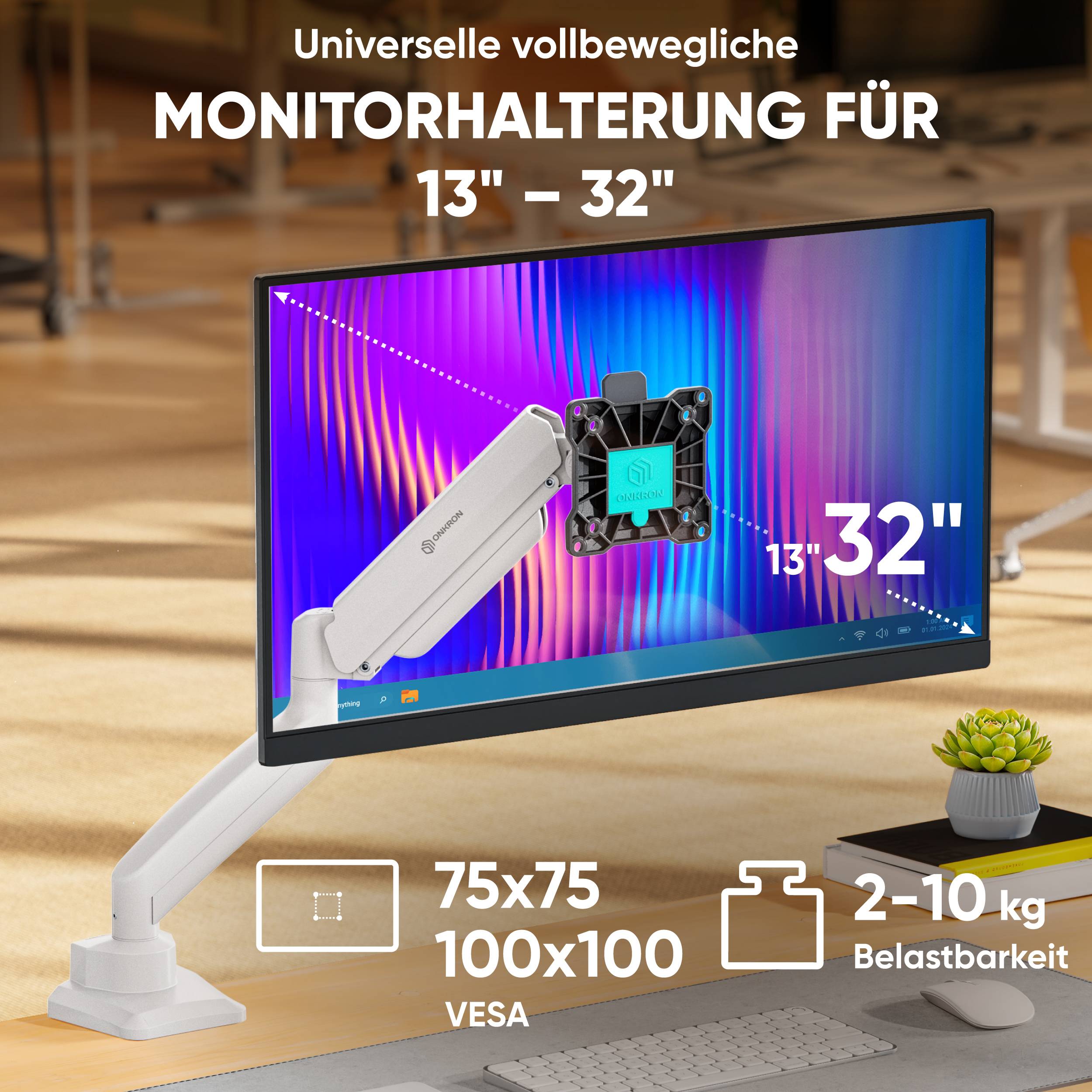 ONKRON Monitor Halterung für 13 - 32 Zoll Bildschirm bis 10 kg-1