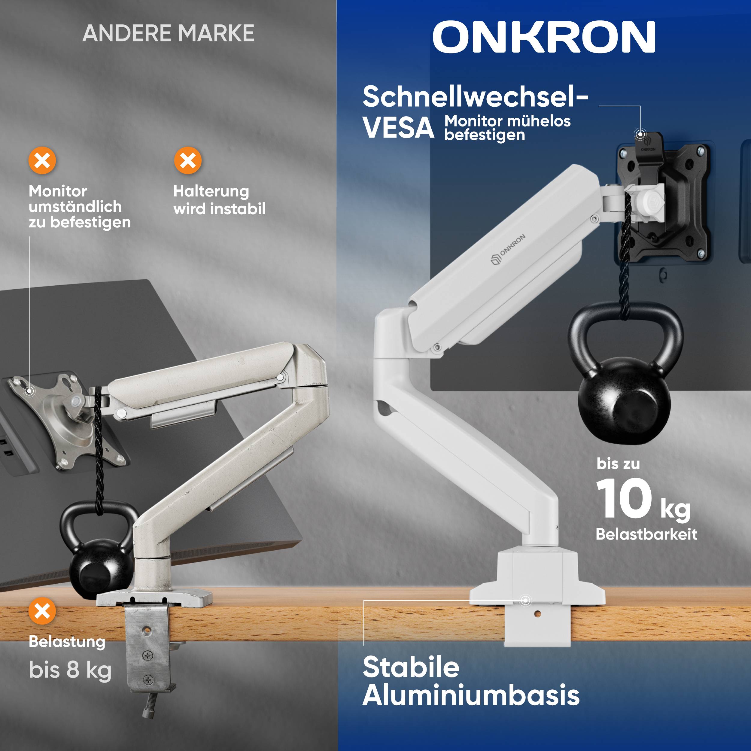 ONKRON Monitor Halterung für 13 - 32 Zoll Bildschirm bis 10 kg-3