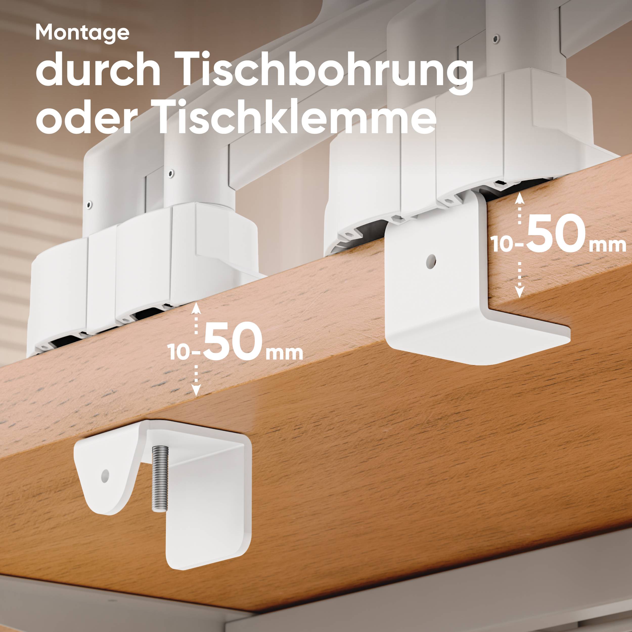 ONKRON Monitor Halterung 2 Monitore für 13-32 Zoll Bildschirme bis 10 kg pro Arm-6