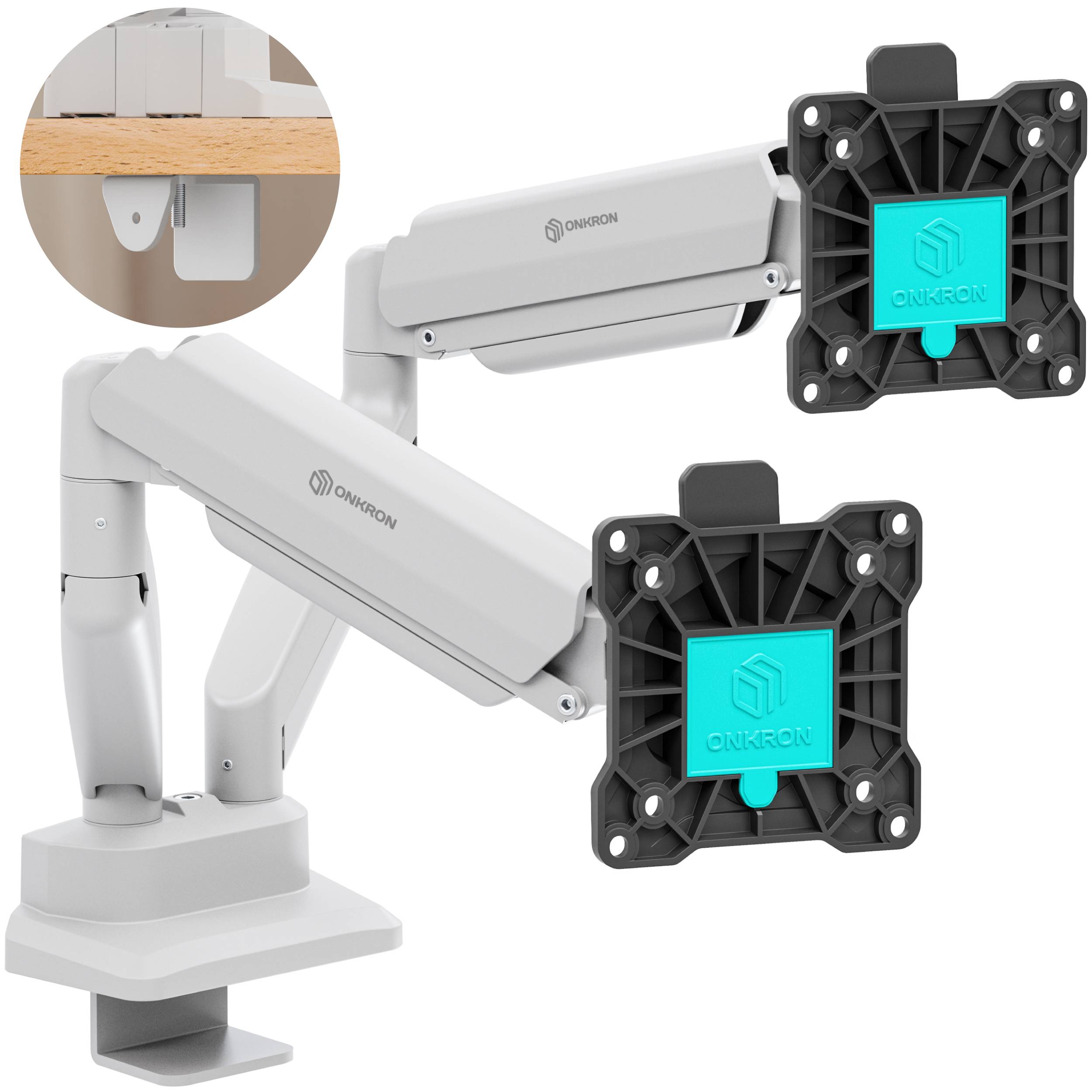ONKRON Monitor Halterung 2 Monitore für 13-32 Zoll Bildschirme bis 10 kg pro Arm-0