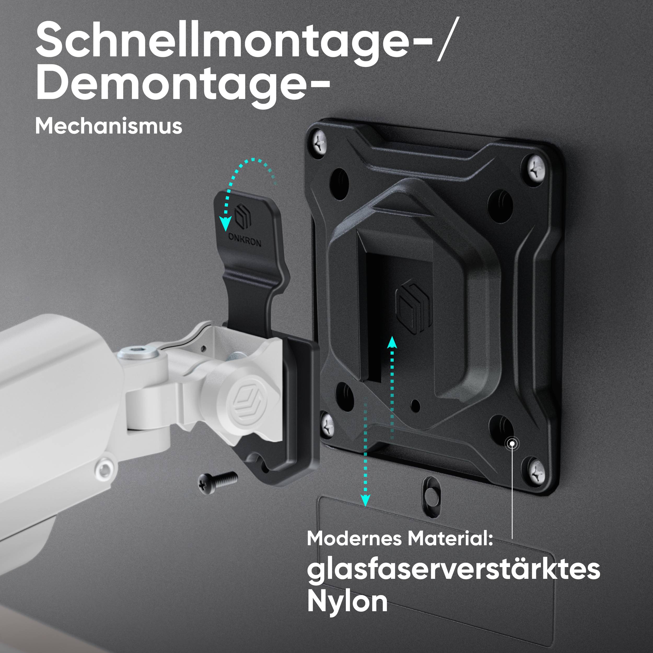 ONKRON Monitor Halterung 2 Monitore für 13-32 Zoll Bildschirme bis 10 kg pro Arm-3