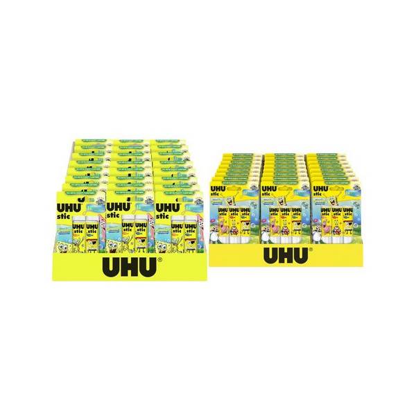 UHU Klebestift stic Spongebob, 2 x 21 g, 24er Display