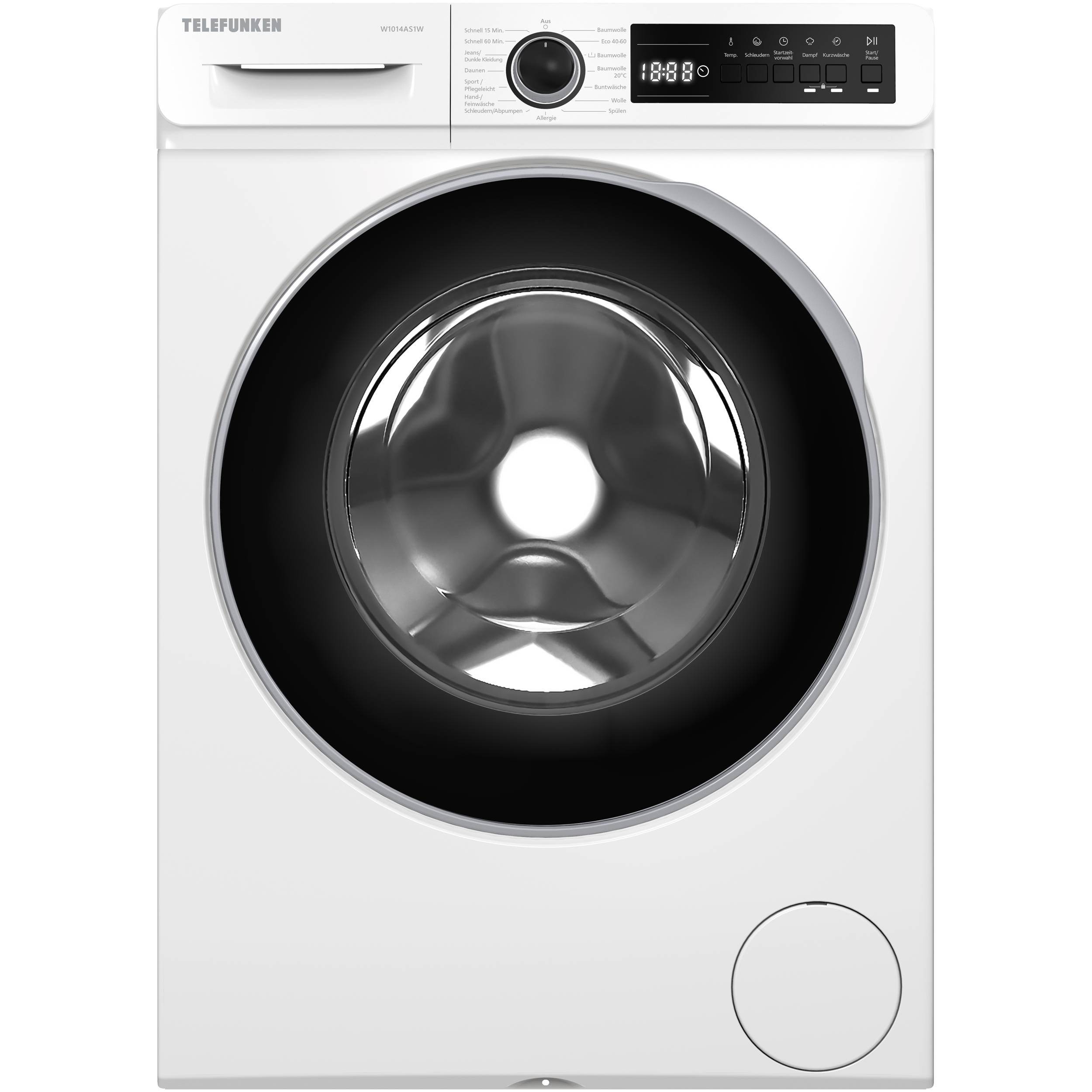 Telefunken Waschmaschine 10kg | Frontlader 1400 U/Min. | Dampffunktion | Inverter Motor | AquaStop | W1014AS1W-0