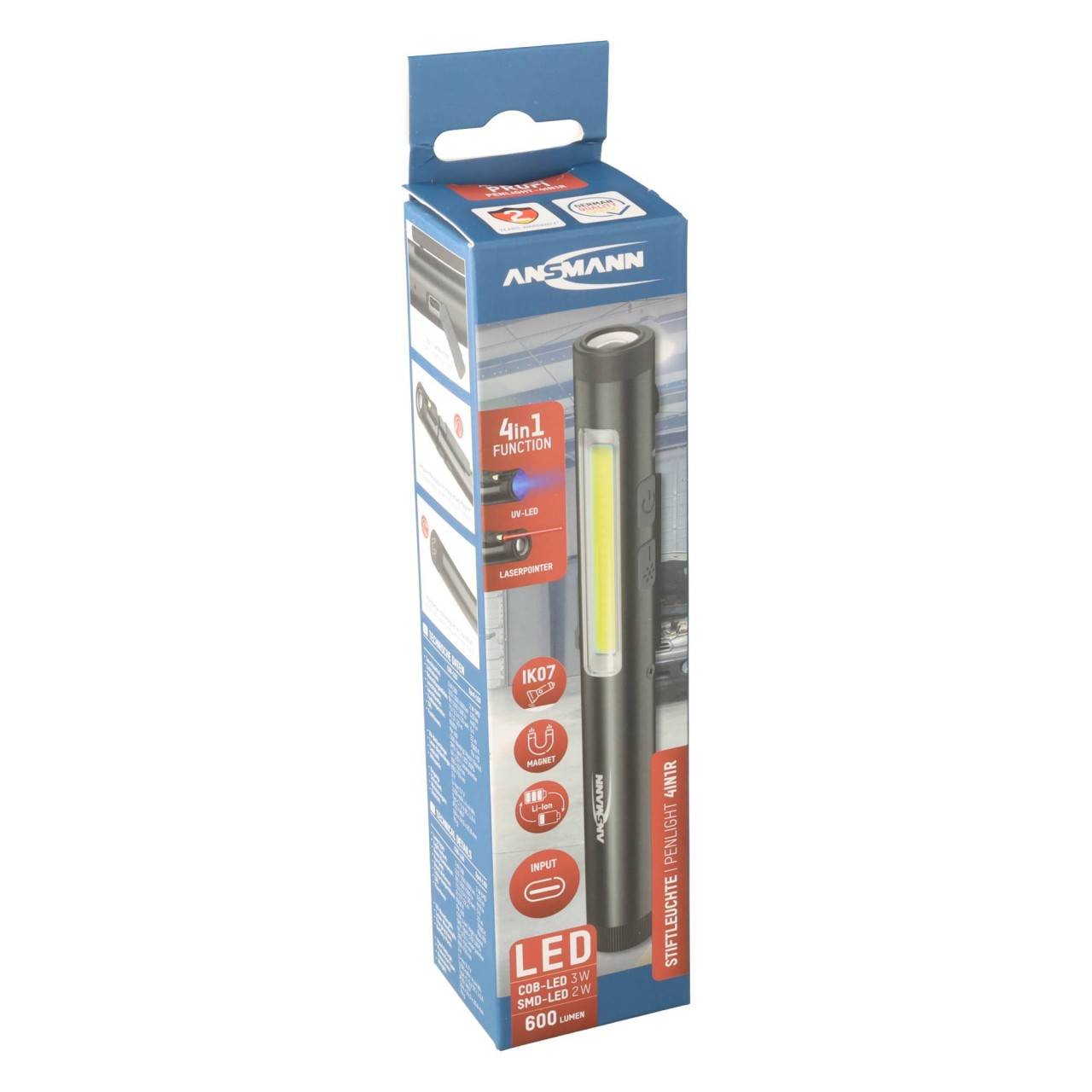 Stiftleuchte Penlight 4in1R – wiederaufladbare LED-Stiftlampe mit UV-Licht und Laserpointer-0
