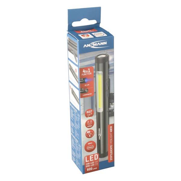 Stiftleuchte Penlight 4in1R – wiederaufladbare LED-Stiftlampe mit UV-Licht und Laserpointer