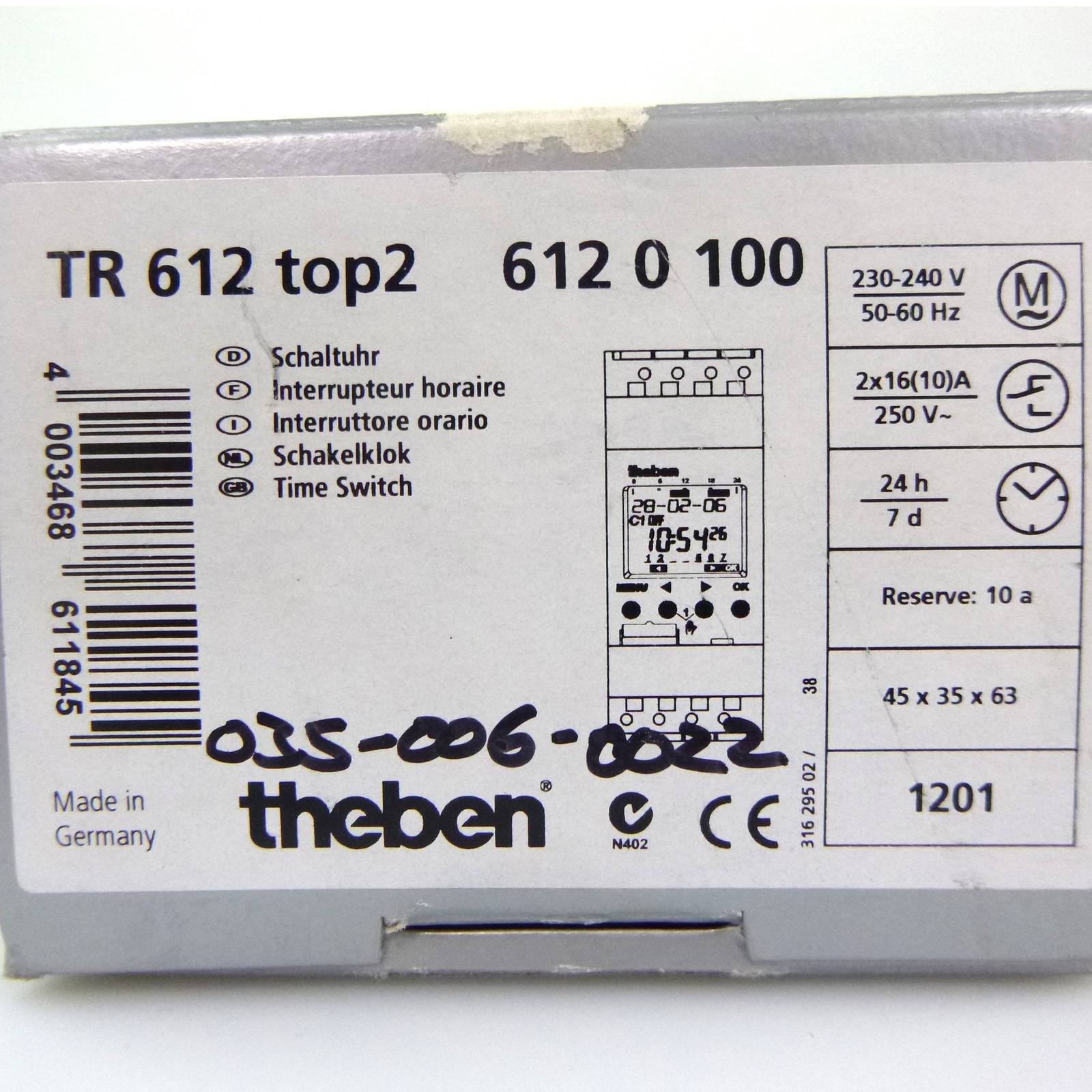 theben Zeitschaltuhr TR 612 Top2 6120100 OVP-1