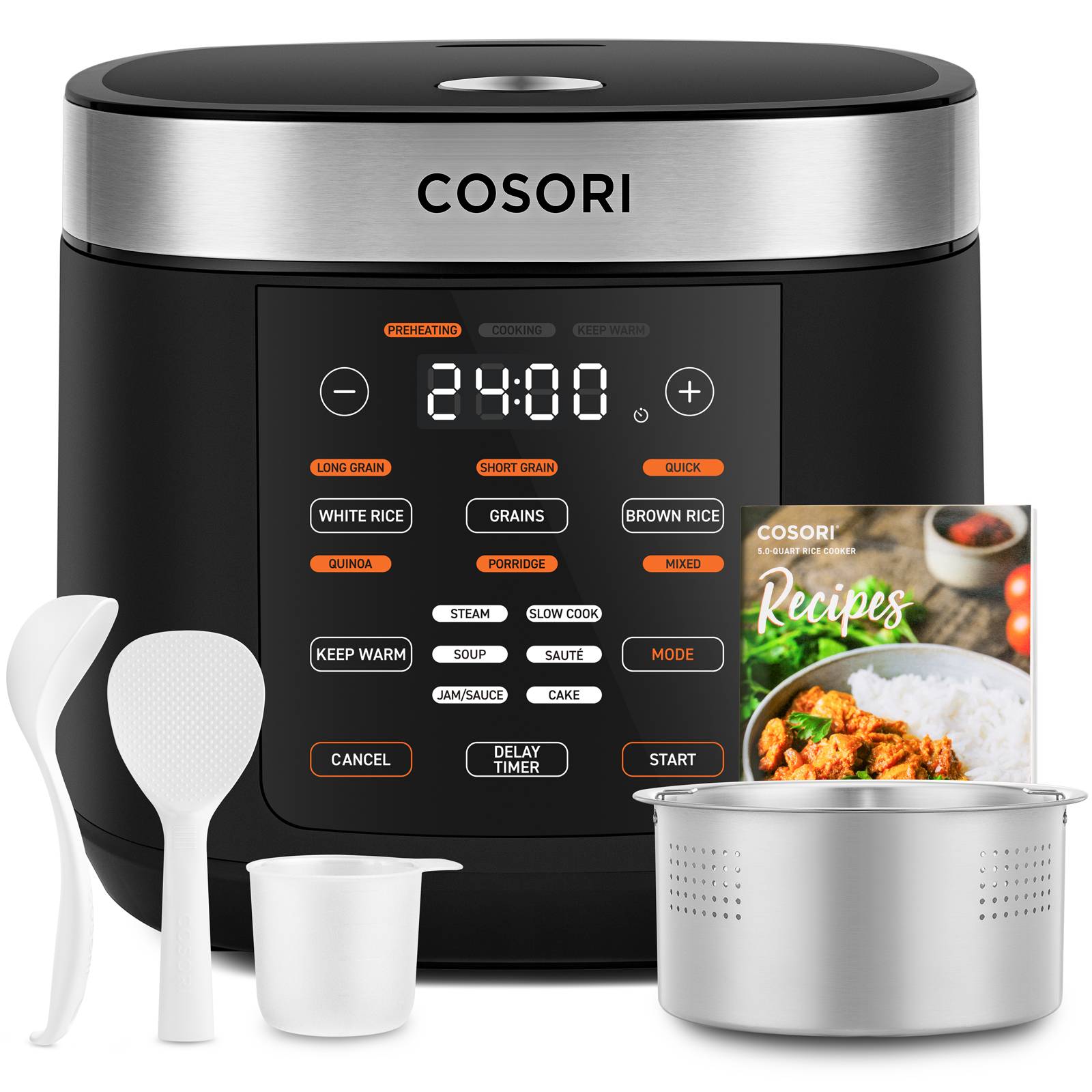 Cosori Multi-Cooker Chef Edition, Schwarz, Silber, 5 l, LED, Berührung, 1 h, 970 W-0