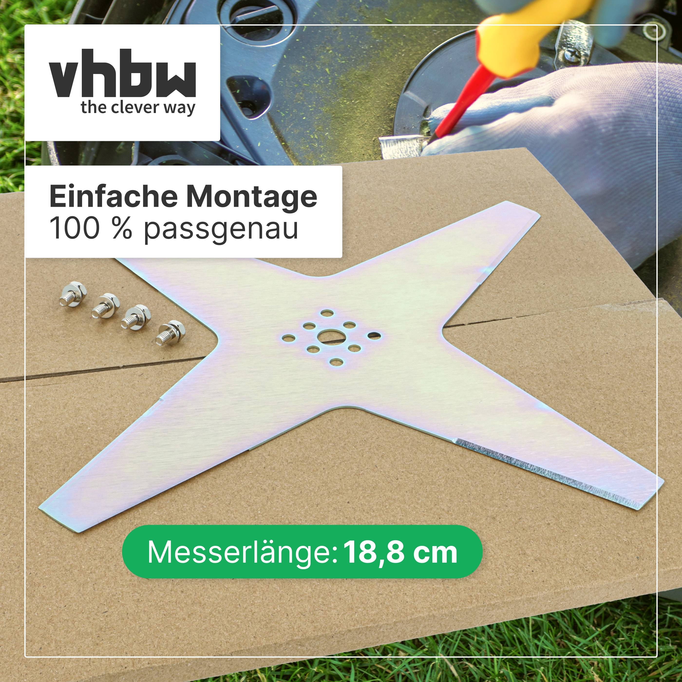 vhbw Ersatz-Messer (4-Stern) kompatibel mit Ambrogio 4.0 Elite | L25, 4.0 Basic, Deluxe, Evolution Rasenmäher --2