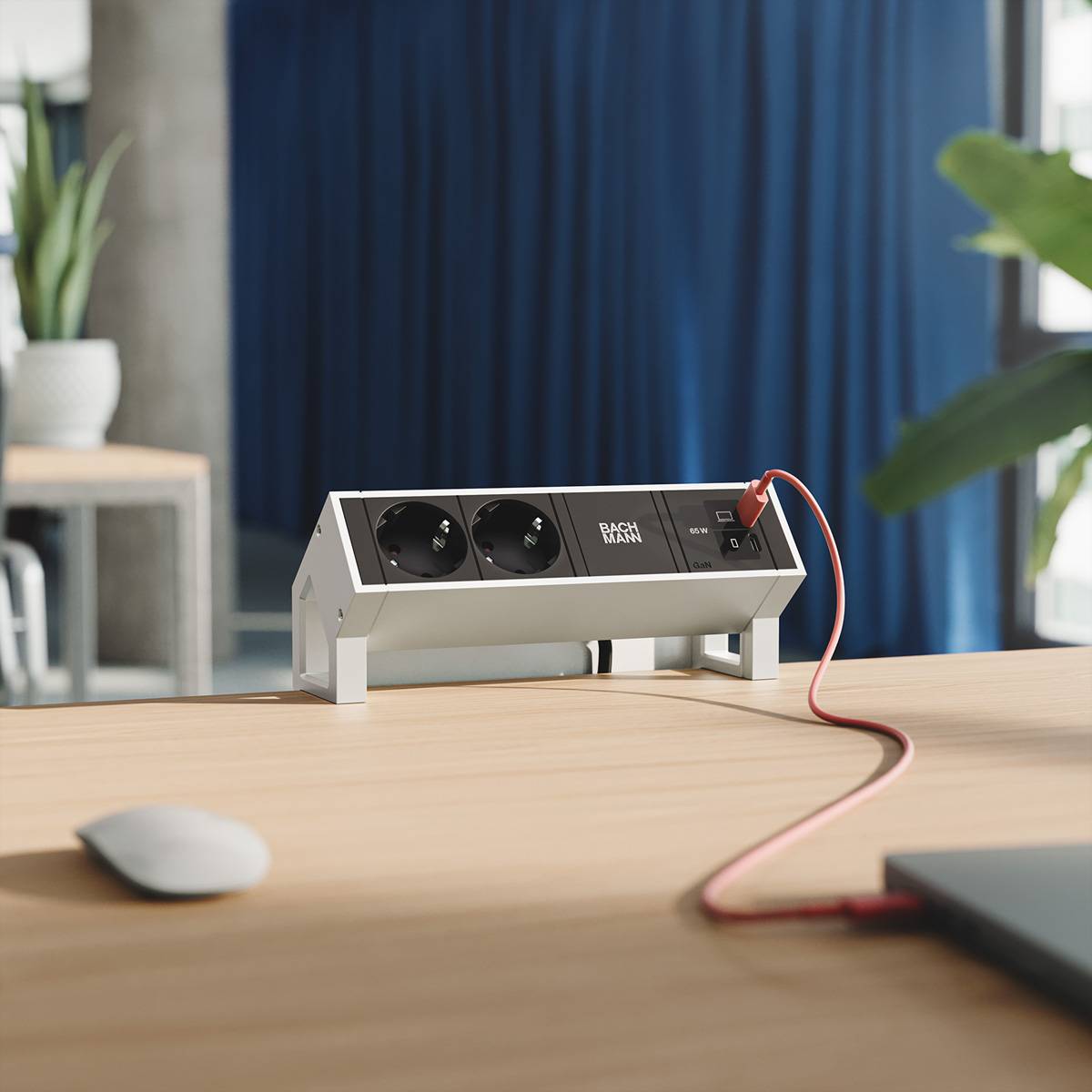 BACHMANN DESK2 2xCEE7/3 1xUSB C/C 65W, L-1