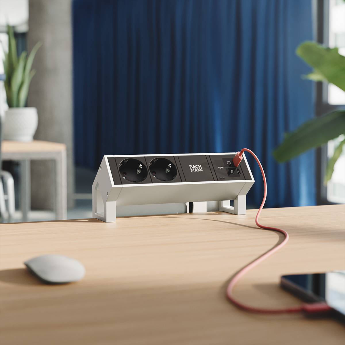 BACHMANN DESK2 2xCEE7/3 1xUSB C/C 45W, L-2