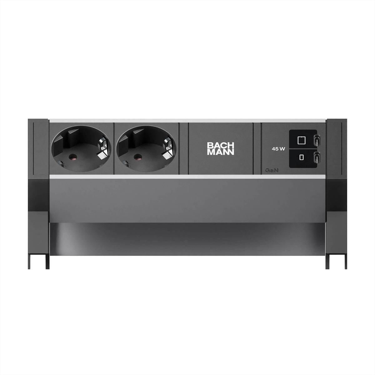 Bachmann DESK2 ALU BLACK 2xCEE7/3 BM0022045-2