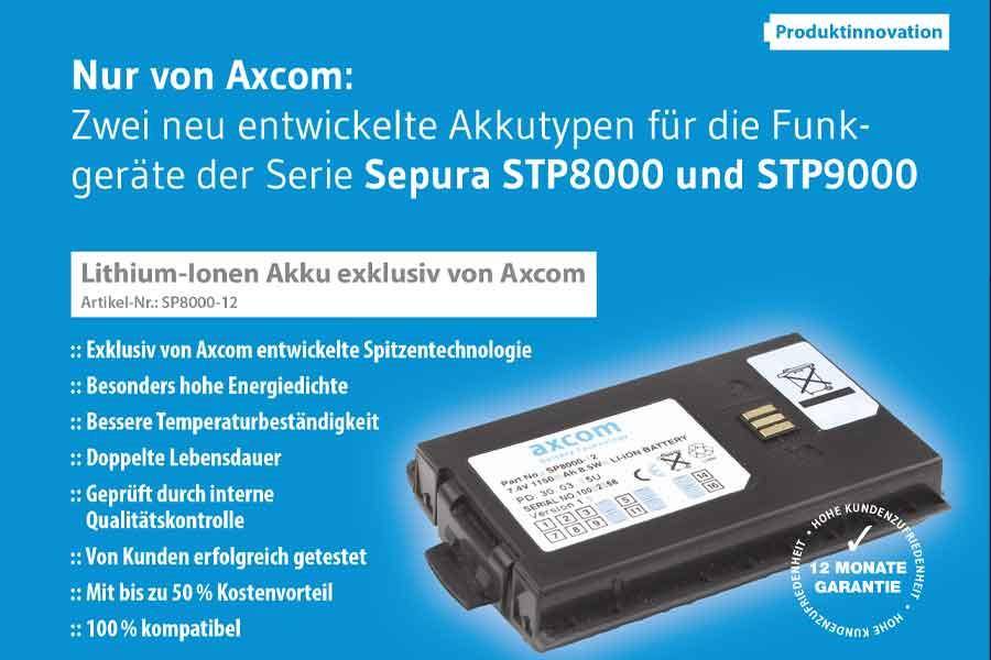 Li-Ion Akku für Sepura STP8000, STP9000, SC20, SC21 - 7,4V/1,2Ah-2
