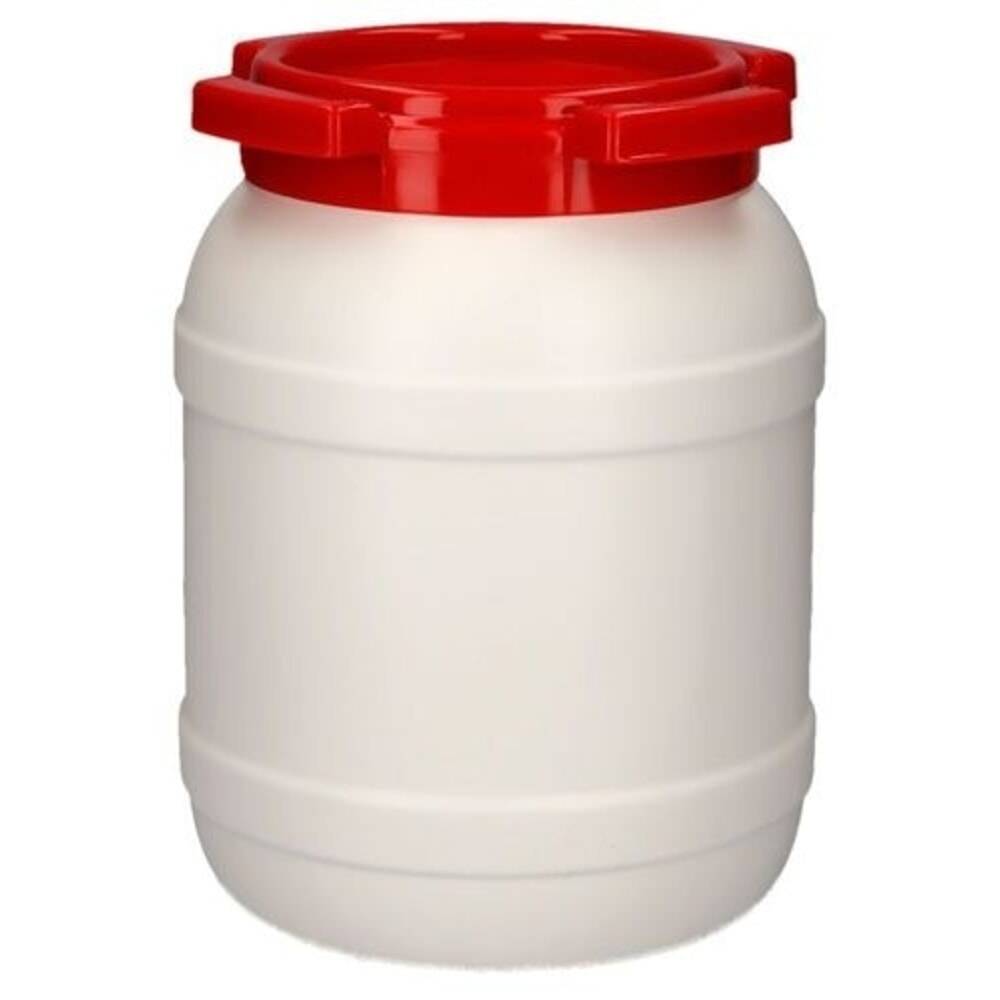 Denios Weithals-Fass aus Polyethylen (PE), weiß-rot WH 6, 6,4 l Volume-1