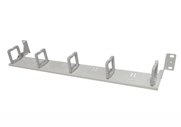 19 Zoll Kabelführungspanel horizontal versetzt 1 HE + 5 Kabelbügeln – IT-Kabelmanagement & Patchkabel
