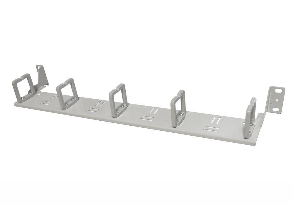 19 Zoll Kabelführungspanel horizontal versetzt 1 HE + 5 Kabelbügeln – IT-Kabelmanagement & Patchkabel-0