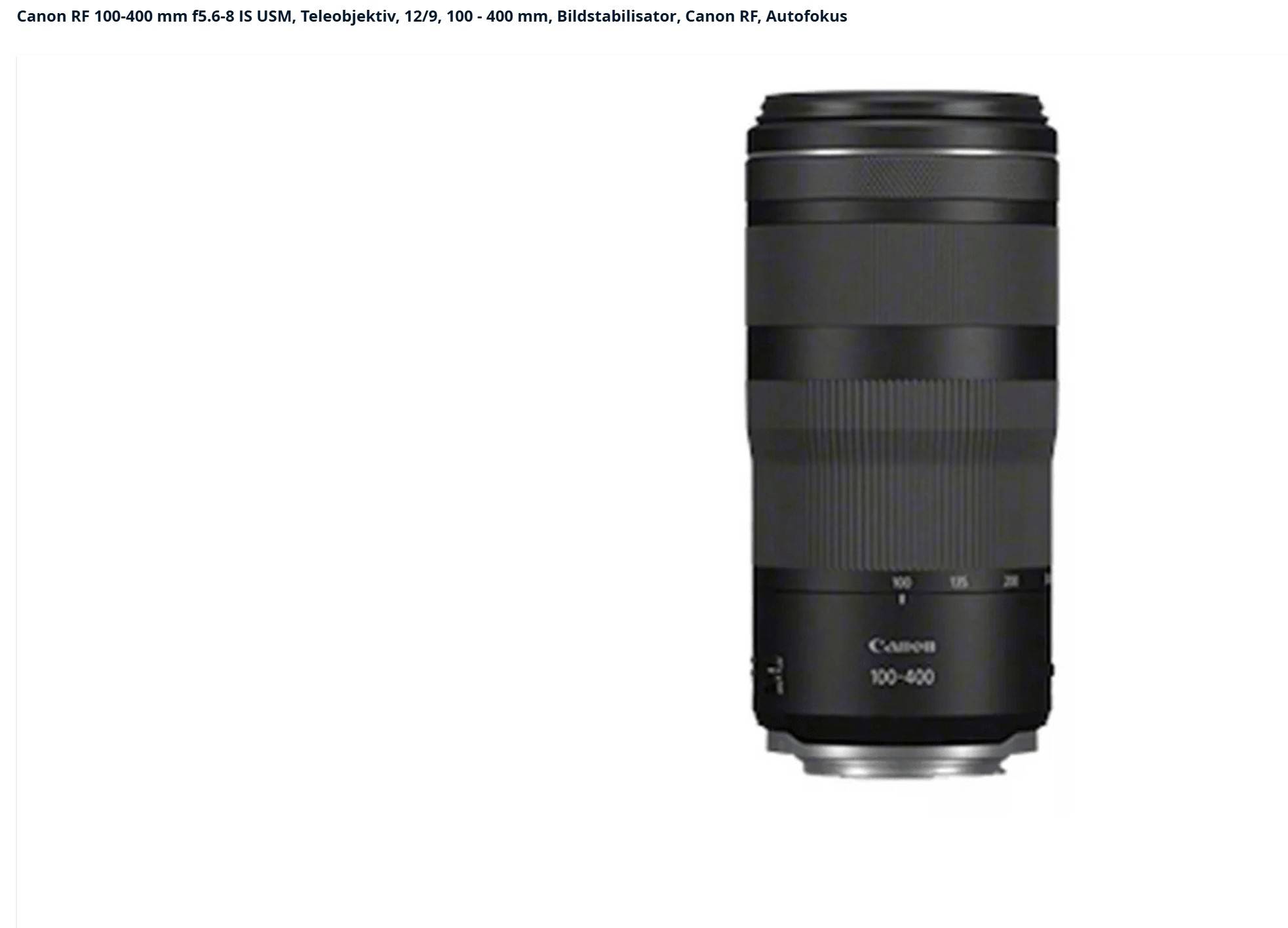 Canon Digitalkamera Objektiv - RF 100-400mm f/5.6-8 IS USM-0