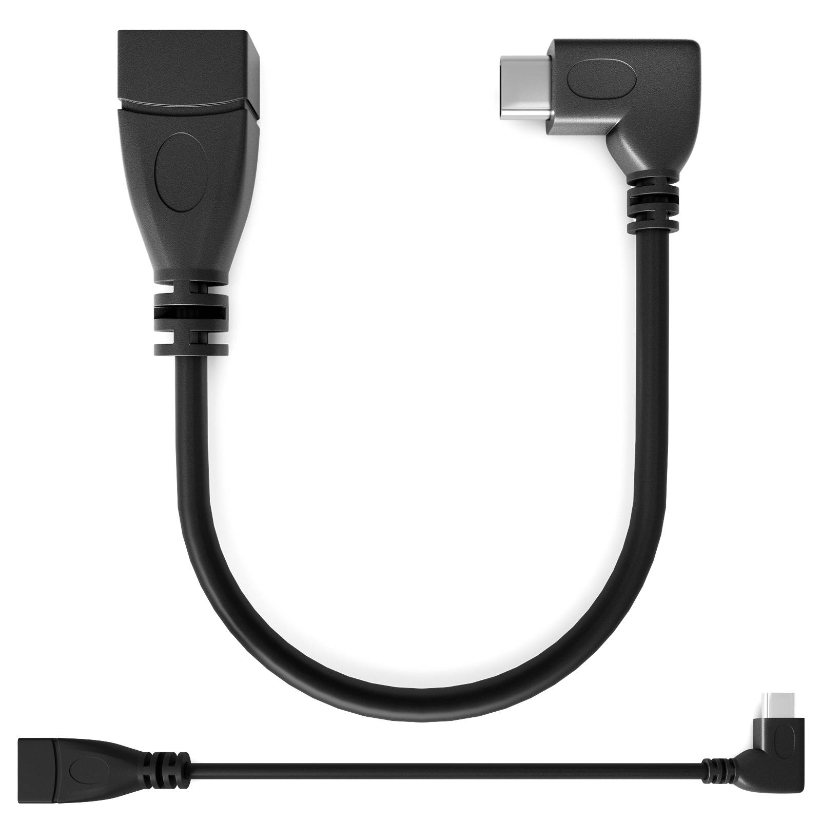 hb-digital USB C Adapter 3.0, Winkeladapter 90° USB C Stecker auf USB A Buchse 16.5cm Kabel-4