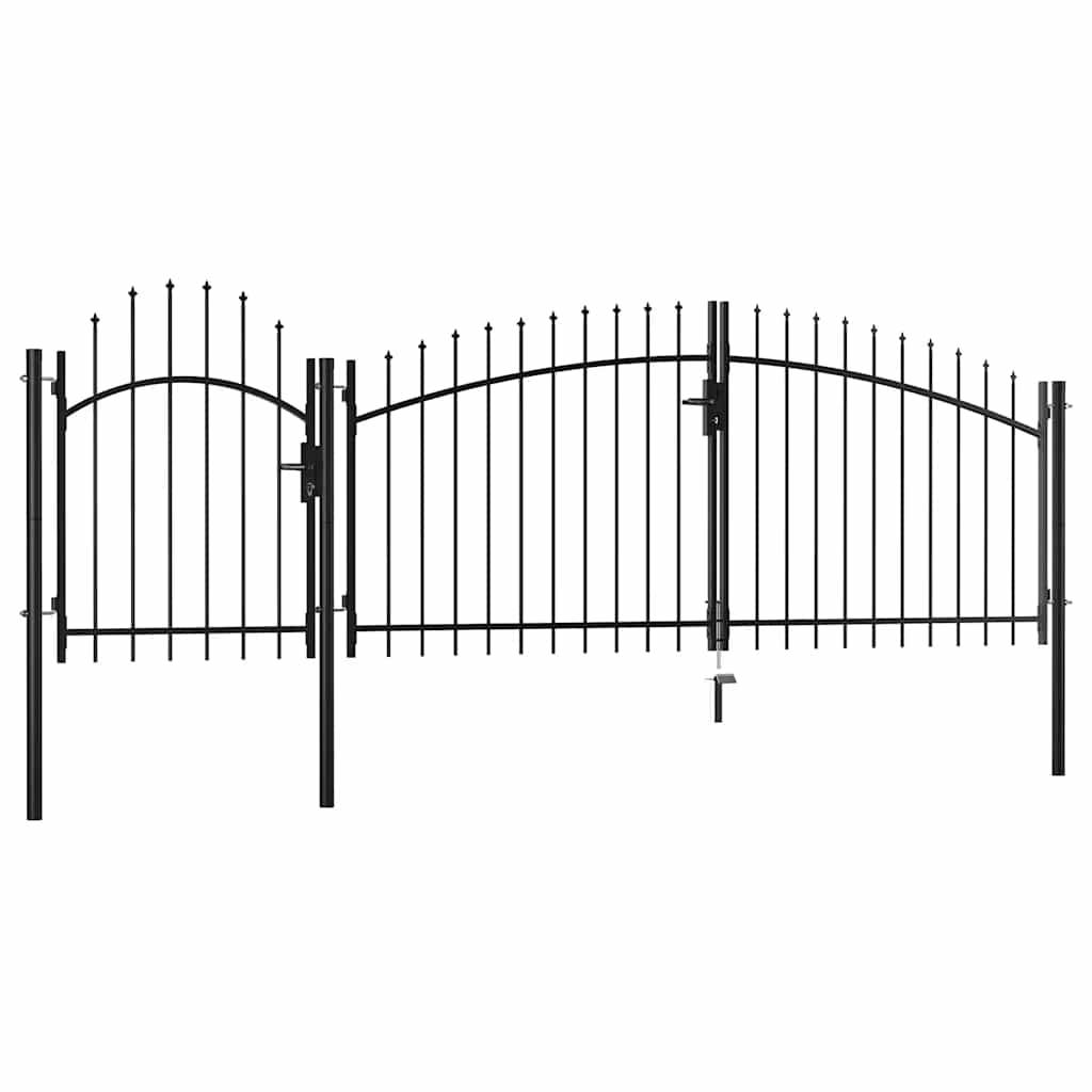 vidaXL Gartentor Woerden Stahl 1x4 m Schwarz-0