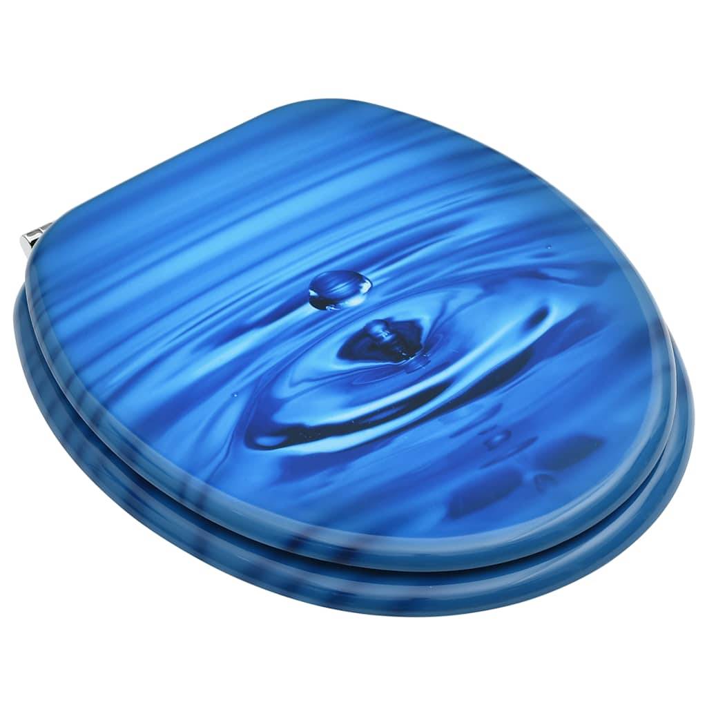 Toilettensitz mit Deckel MDF Blau Wassertropfen-Design-2