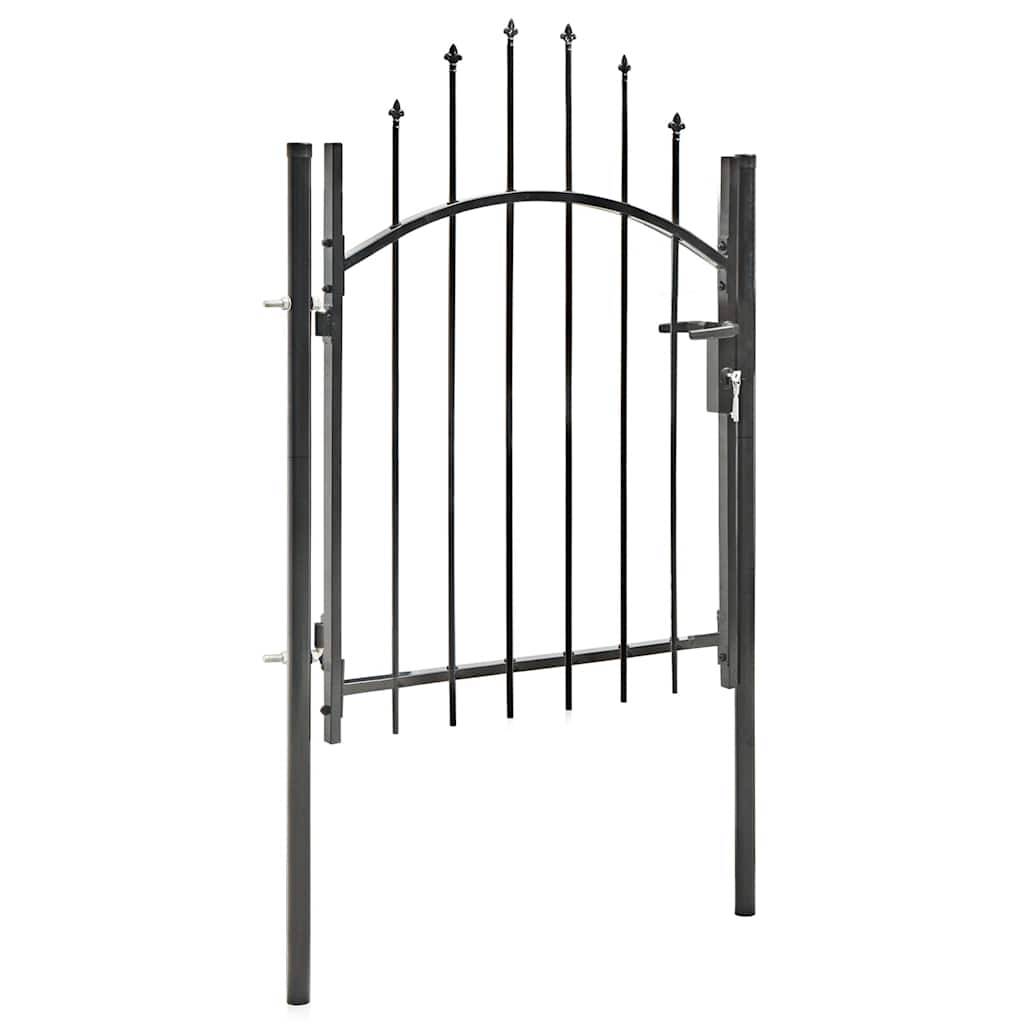 vidaXL Gartentor Woerden Stahl 1x1 m Schwarz-0