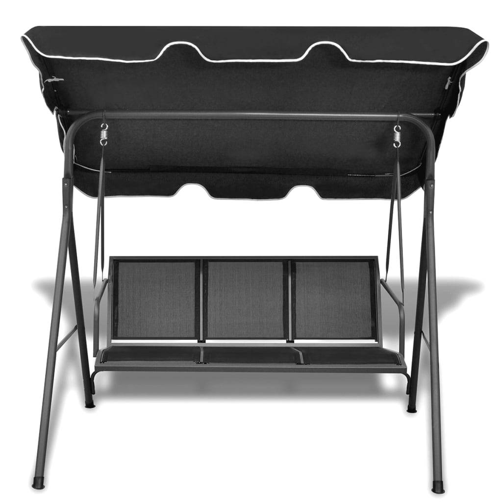 vidaXL Hollywoodschaukel mit Dach Schwarz-4