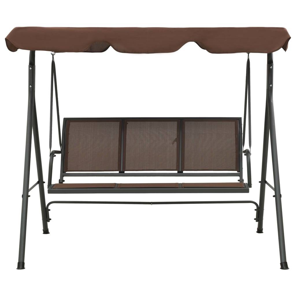 vidaXL Hollywoodschaukel mit Dach Kaffeebraun-4