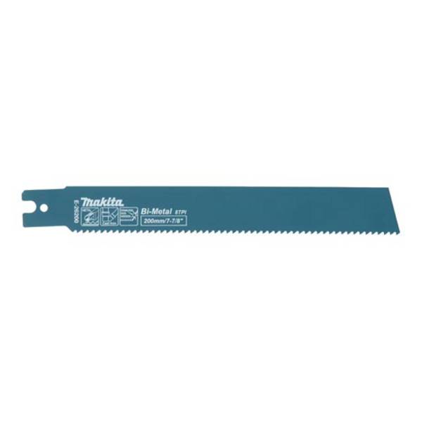 MAKITA E-26200 - Reciprosägeblatt Bi-Metall für Reciprosäge mit Kettenhalterung (Länge 200mm | Stärke 1,60mm | 5 Stück)